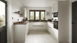 Armoni Pure Modern Mutfak, ölçüye özel tasarımı, minimal çizgileri ve ahşap detaylarıyla modern yaşam alanlarına şıklık ve fonksiyonellik kazandırır.