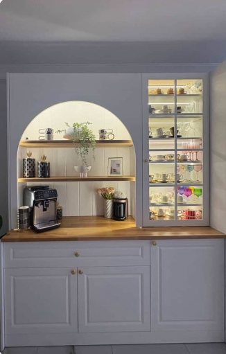 Kişiye özel kahve köşesi tasarımları. Ölçüye özel, modern ve fonksiyonel kahve köşesi modelleri ile yaşam alanlarınıza şıklık katın.