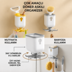 360 derece döner kancalı organizer