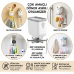 360 derece döner kancalı organizer